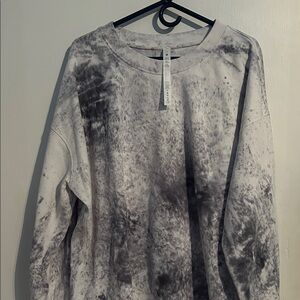 lululemon athletica Gray Tie-Dye Crew Neck Sweater